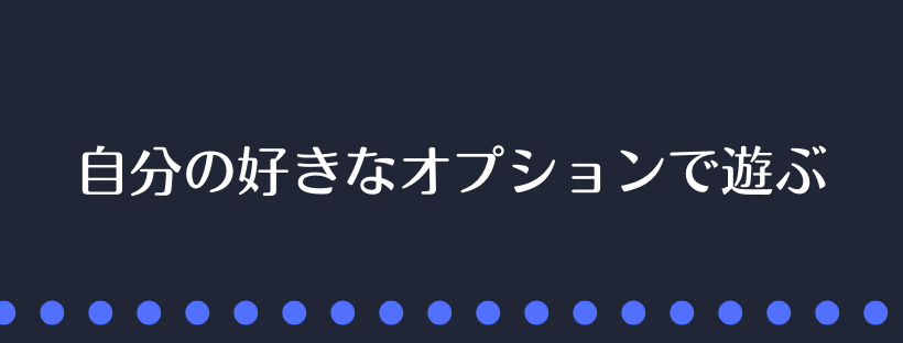 自分の好きなオプションで遊ぶ