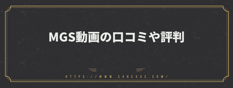 MGS動画の口コミや評判