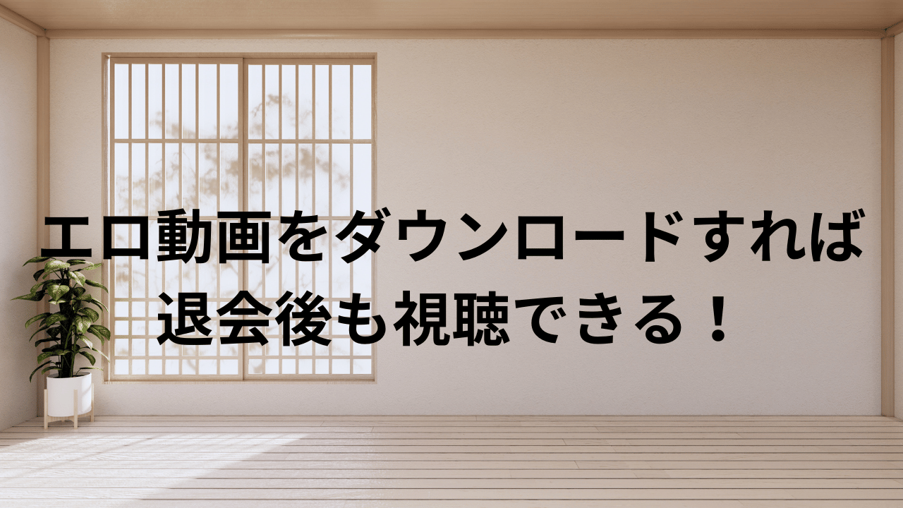 エロ動画をダウンロードすれば退会後も視聴できる