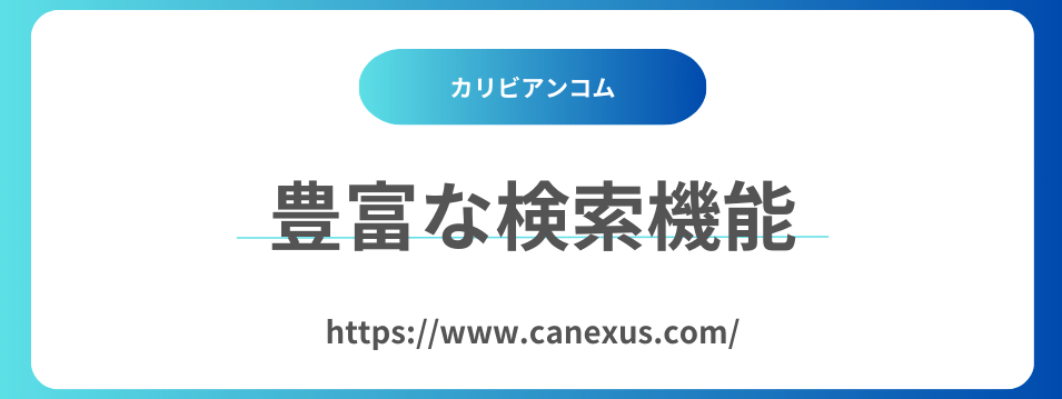 豊富な検索
