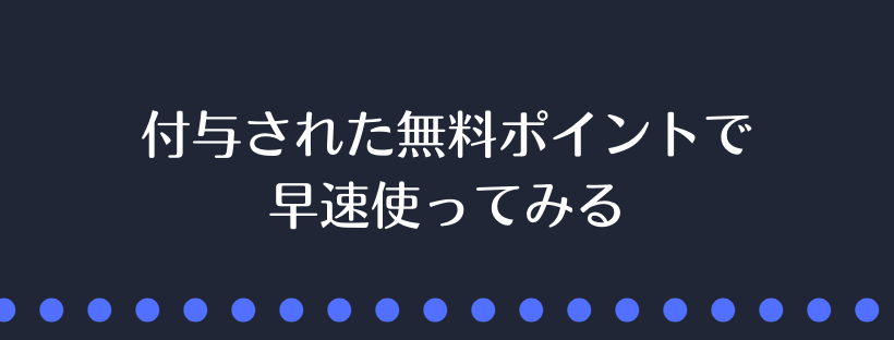 無料ポイントで早速使ってみる