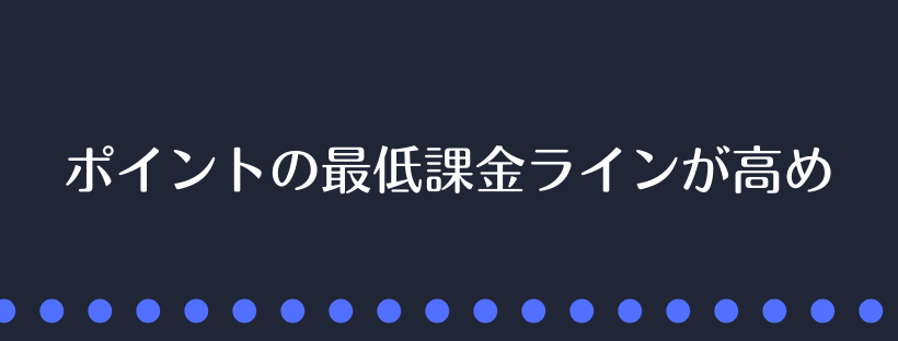 ポイントの最低課金ラインが高め