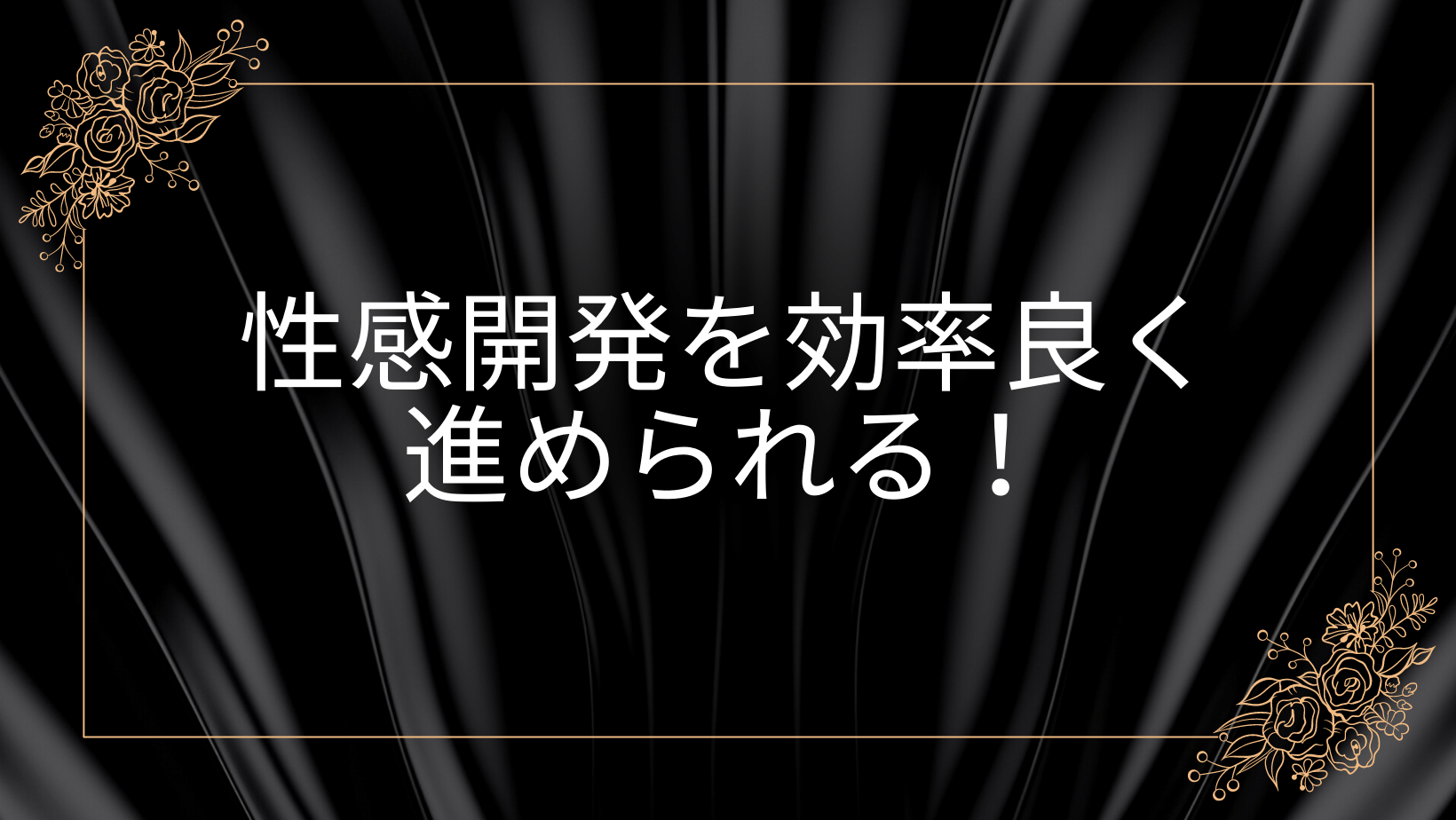 性感開発を効率良く進められる！