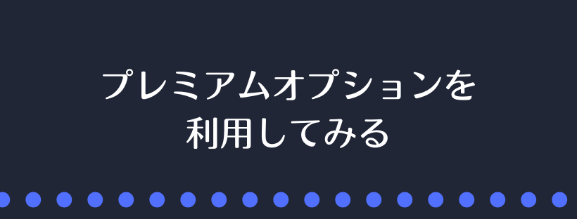 プレミアムオプションを利用してみる