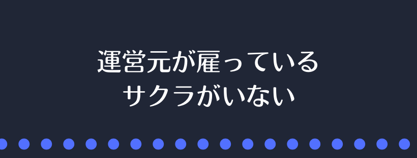 運営元が雇っているサクラがいない
