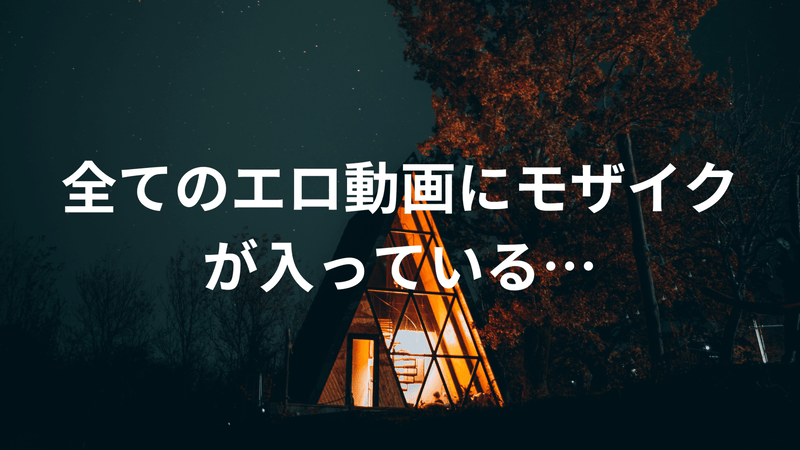 全てのエロ動画にモザイクが入っている…
