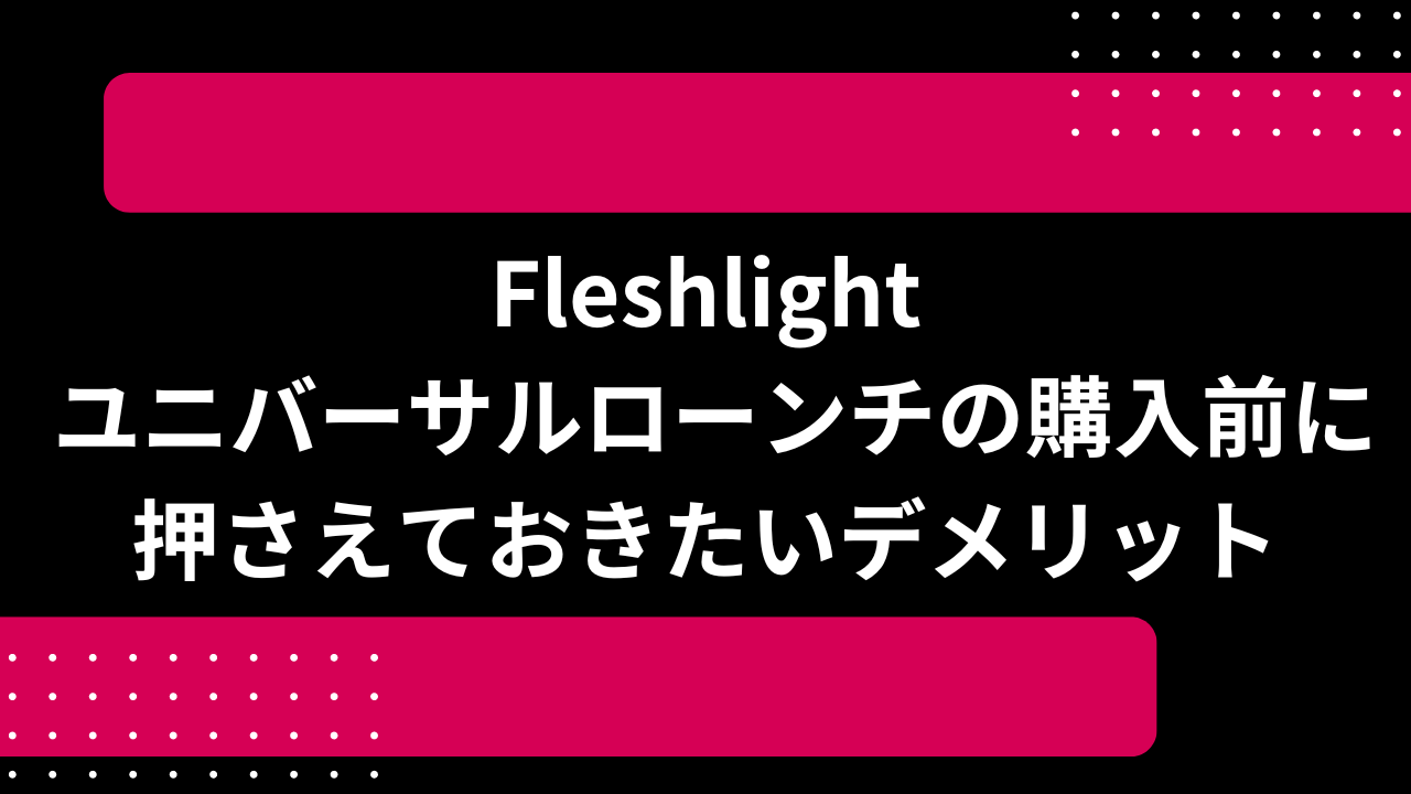Fleshlight ユニバーサルローンチの購入前に押さえておきたいデメリット
