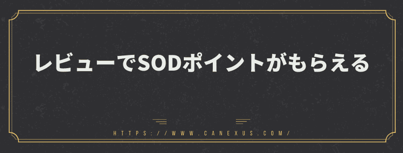 レビューでSODポイントがもらえる