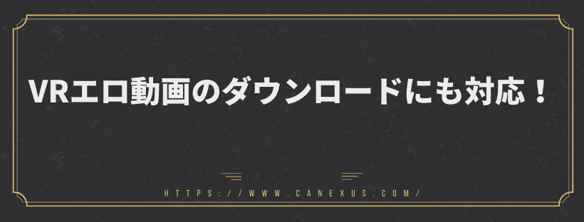 VRエロ動画のダウンロードにも対応