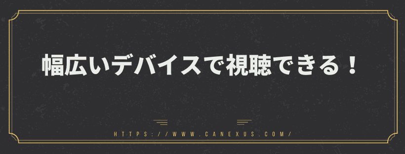 幅広いデバイスで視聴できる