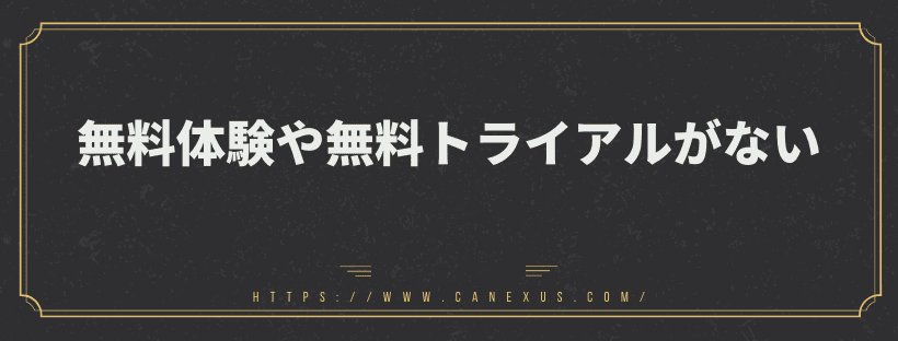 無料体験や無料トライアルなし