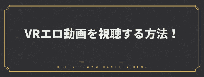VRエロ動画を視聴する方法！