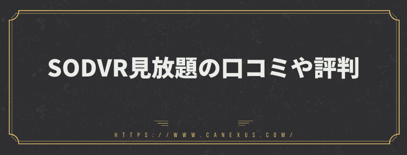 SODVR見放題の口コミや評判
