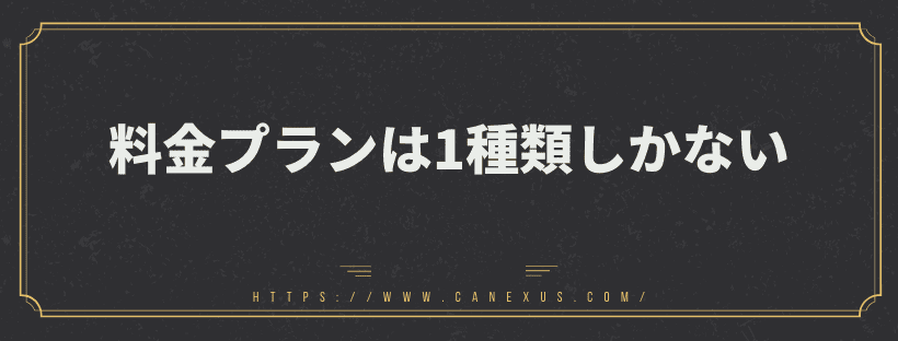 料金プランは1種類しかない